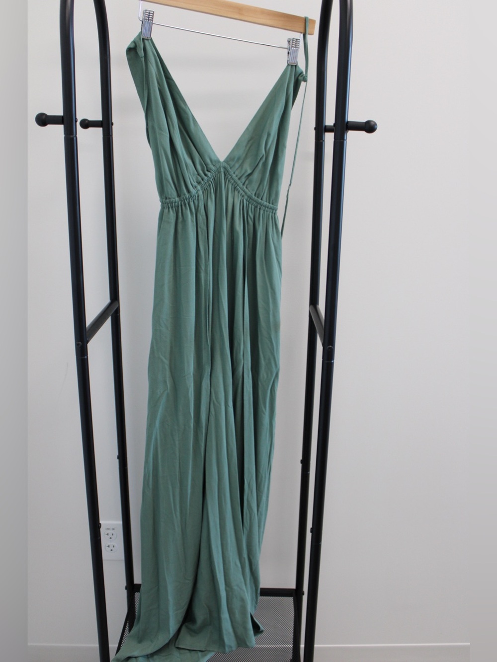Indah Dusty Sage V-Neck Maxi Dress